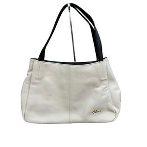 Cluci Leather Purse Womens Shoulder Bag Pebbled Leather White Smooth